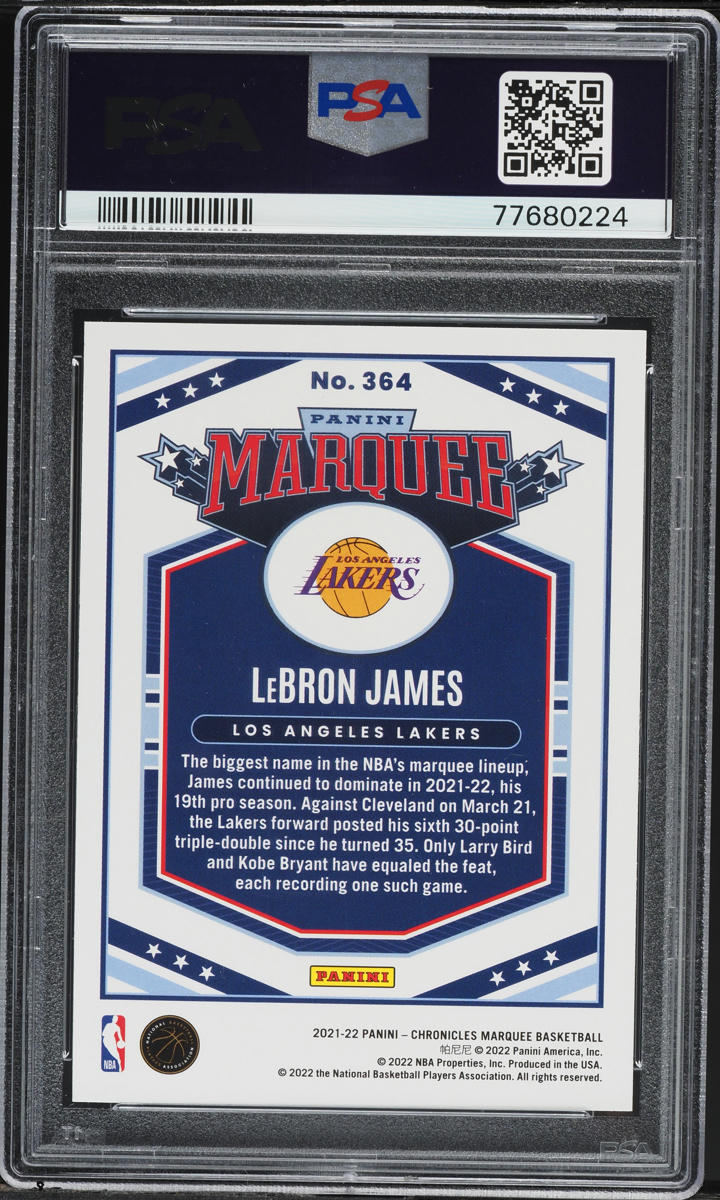 2021 Panini Chronicles LeBron James #364 PSA 10 GEM MINT