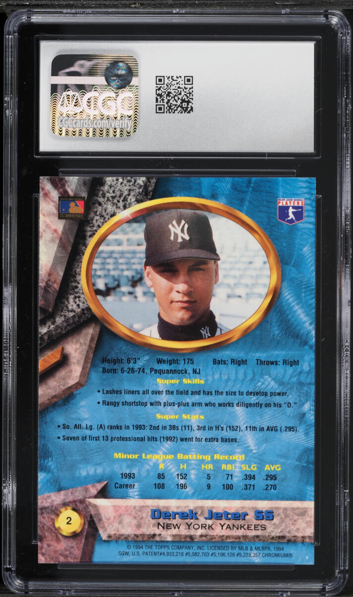 1994 Bowman's Best Derek Jeter ROOKIE #2 CGC 7 NRMT on Fanatics Collect