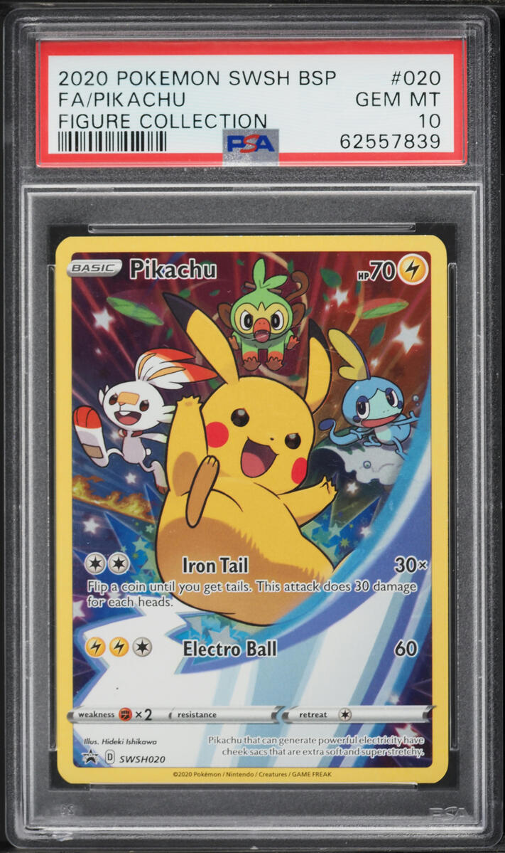 2020 Pokemon Sword & Shield Promo Figure Collection Full Art Pikachu #20 PSA 10 GEM MINT