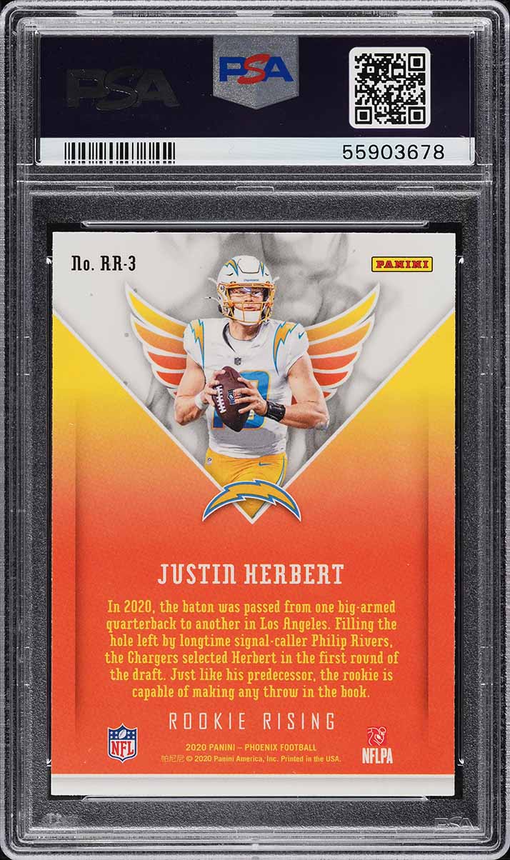 2020 Panini Phoenix Rising Justin Herbert ROOKIE #RR3 PSA 10 GEM MINT