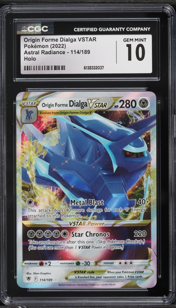 2022 Pokemon Sword & Shield Astral Radiance Holo Origin Forme Dialga VSTAR #114 CGC 10 GEM MINT