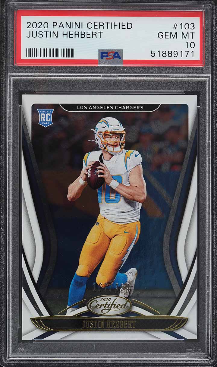 2020 Panini Certified Justin Herbert ROOKIE /399 #103 PSA 10 GEM MINT