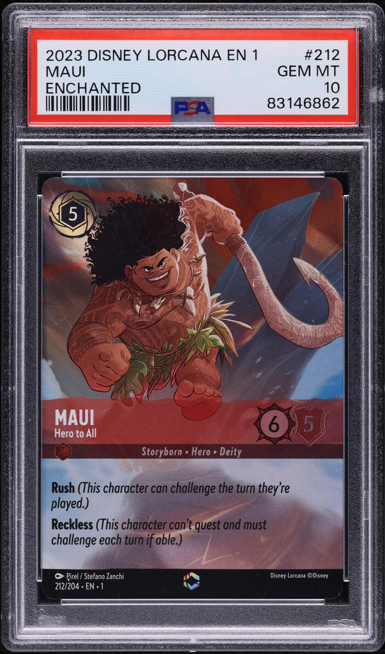 2023 Disney Lorcana The First Chapter Enchanted Maui Hero To All #212 PSA 10 GEM MINT