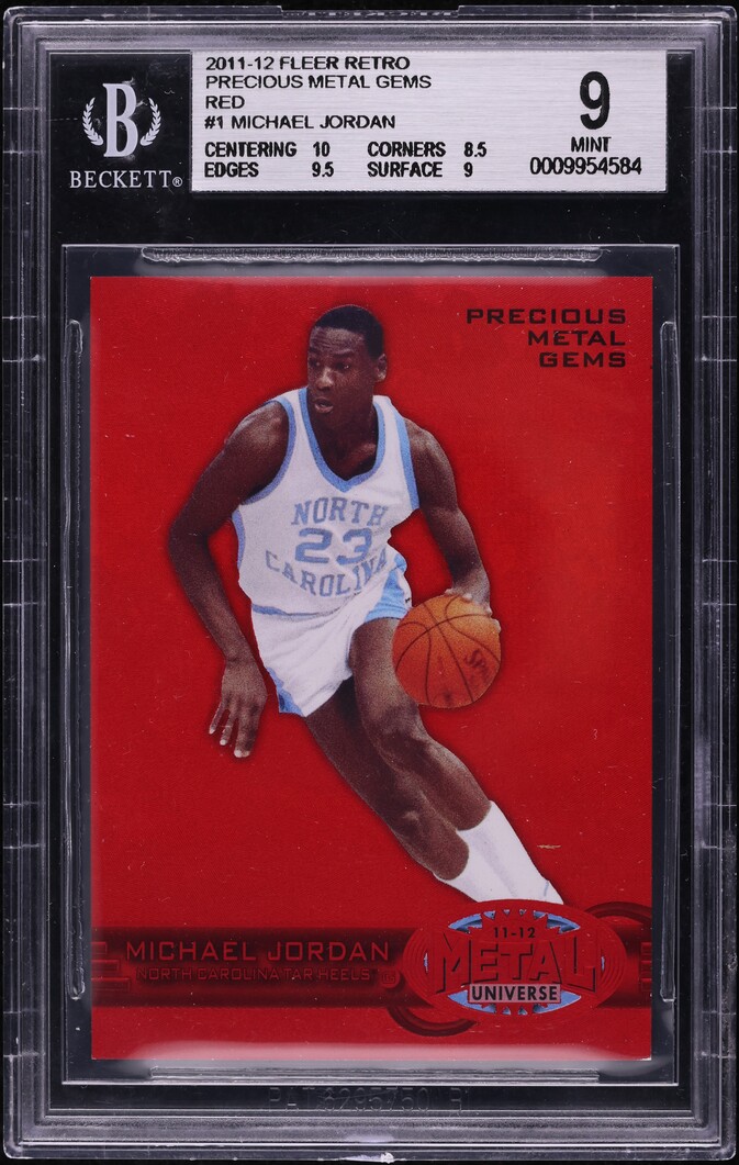 2011 Fleer Retro Precious Metal Gems PMG Red Michael Jordan /150 #1 BGS 9 MINT