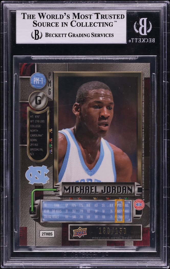 2011 Fleer Retro Precious Metal Gems PMG Red Michael Jordan /150 #1 BGS 9 MINT