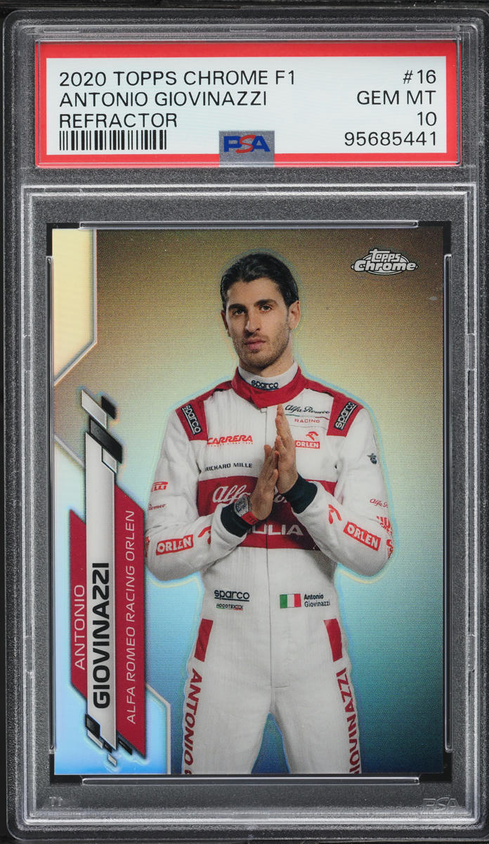 2020 Topps Chrome Formula 1 Refractor Antonio Giovinazzi #16 PSA 10 GEM MINT