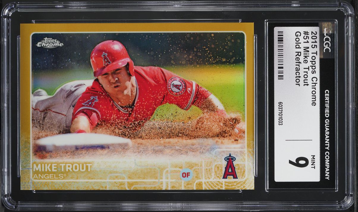 2015 Topps Chrome Gold Refractor Mike Trout /50 #51 CGC 9 MINT