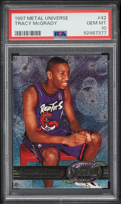 1997 Flair Showcase Row 2 Tracy McGrady ROOKIE #21 BGS 9 MINT on