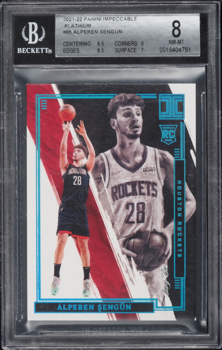2021 Panini Impeccable Platinum Alperen Sengun ROOKIE 1/1 #95 BGS 8 NM-MT