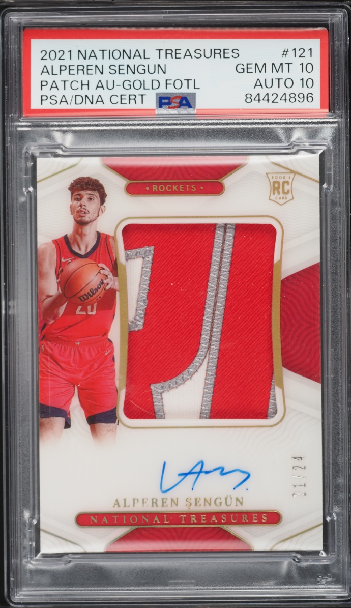 2021 National Treasures Gold FOTL Alperen Sengun ROOKIE PATCH AUTO DNA 10 /24 #121 PSA 10 GEM