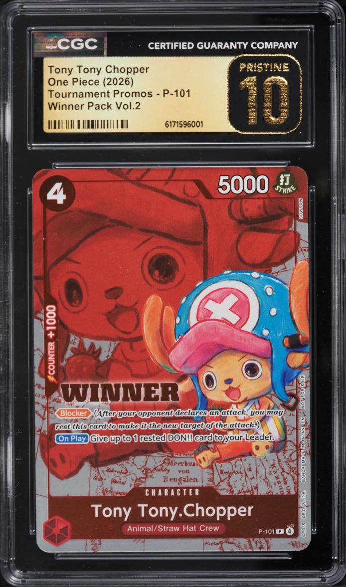 2026 One Piece Tournament Promo Winner Pack Volume 2 Tony Tony Chopper #P-101 CGC 10 PRISTINE