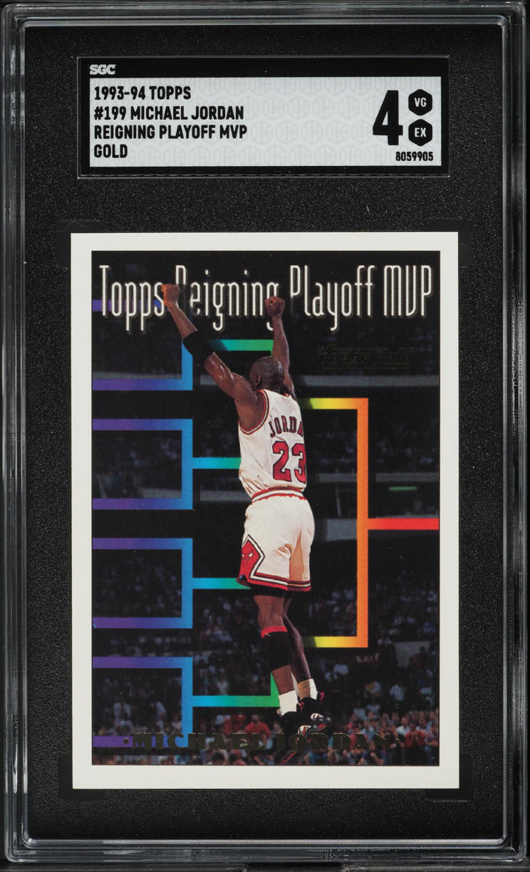 1993 Topps Gold Reigning Playoff MVP Michael Jordan #199 SGC 4 VGEX