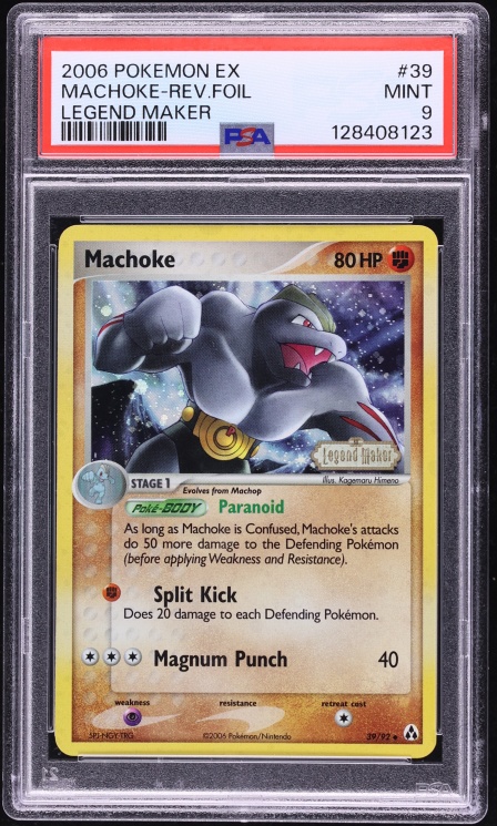 2006 Pokemon EX Legend Maker Reverse Holo Machoke #39 PSA 9 MINT