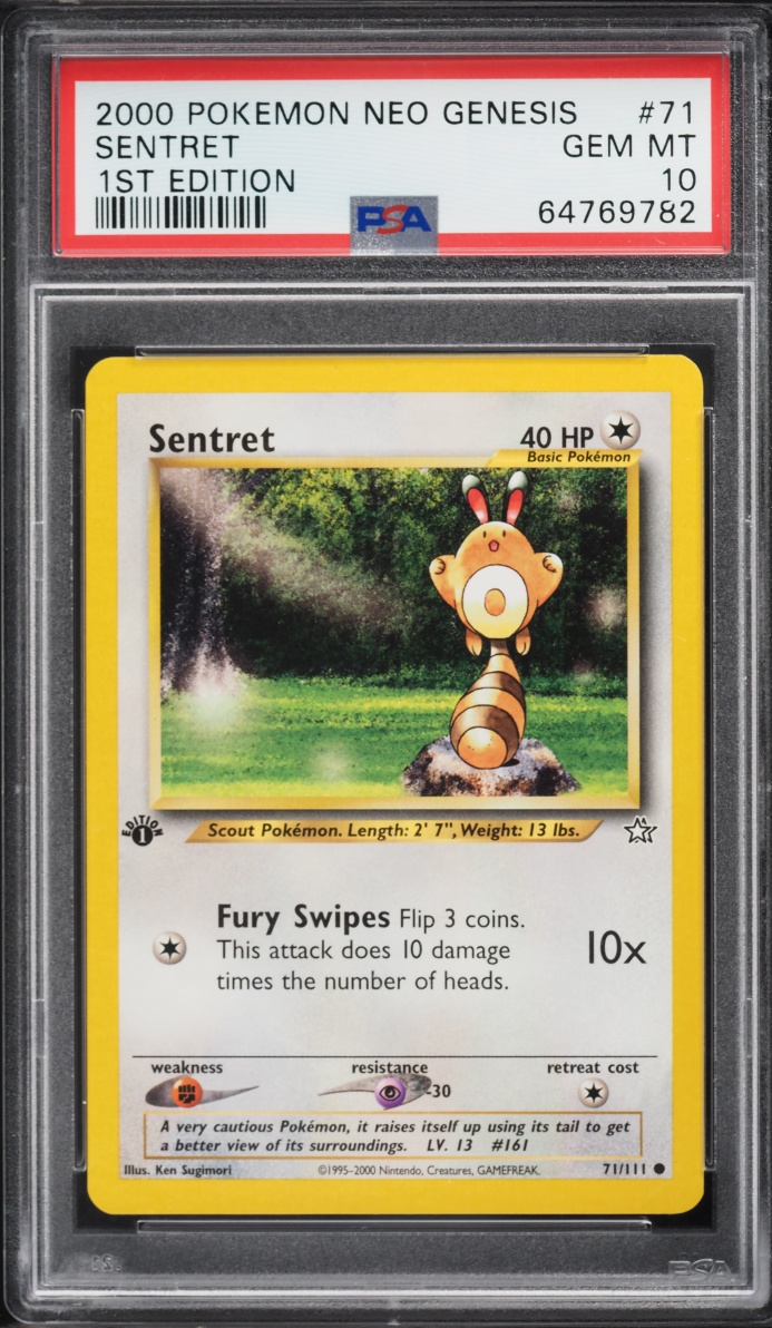 2000 Pokemon Neo Genesis 1st Edition Sentret #71 PSA 10 GEM MINT