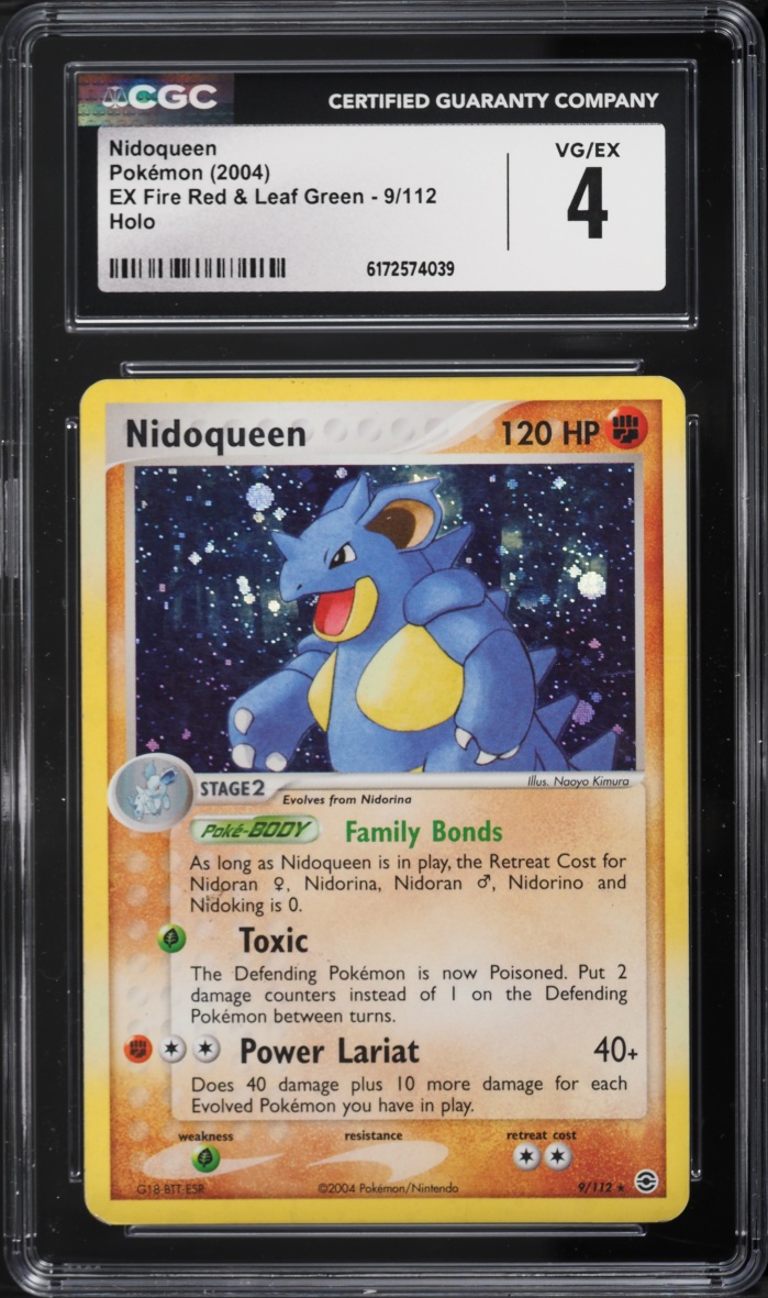 2004 Pokemon EX Fire Red & Leaf Green Holo Nidoqueen #9 CGC 4 VGEX