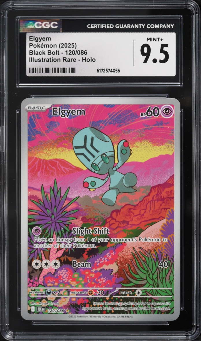 2025 Pokemon Scarlet & Violet Black Bolt IR Elgyem #120 CGC 9.5 MINT+