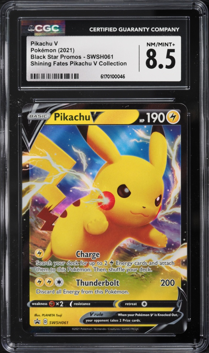 2021 Pokemon Sword & Shield Promo Shining Fates Collection Pikachu V #SWSH061 CGC 8.5 NM-MT+