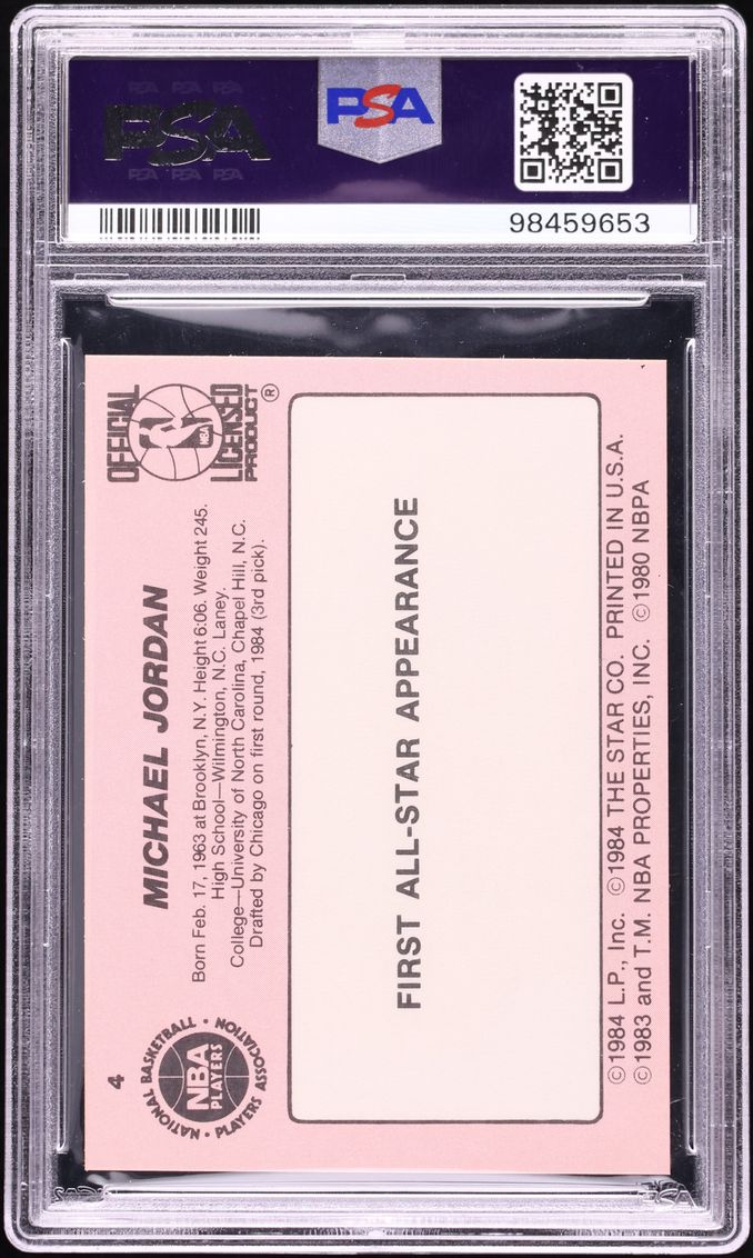 1985 Star Crunch N Munch Michael Jordan ROOKIE #4 PSA 8 NM-MT