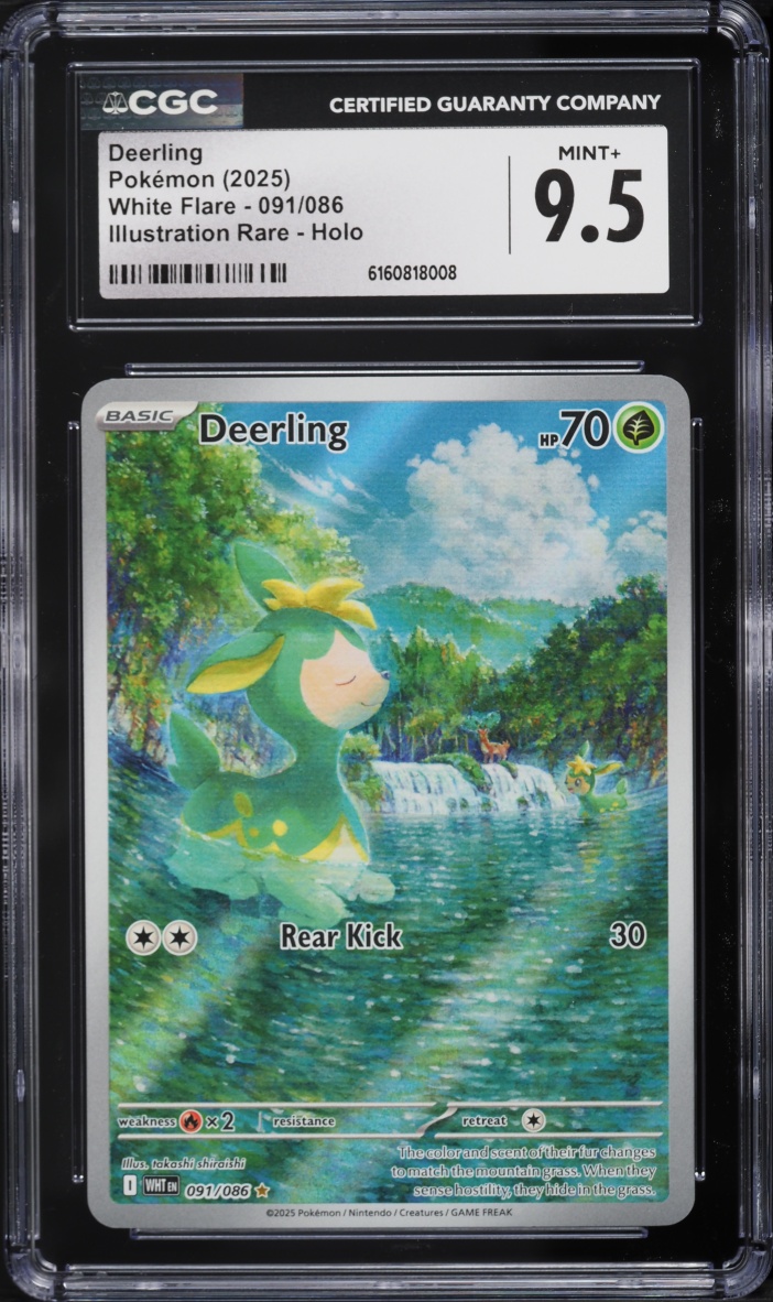 2025 Pokemon Scarlet & Violet White Flare IR Deerling #91 CGC 9.5 MINT+