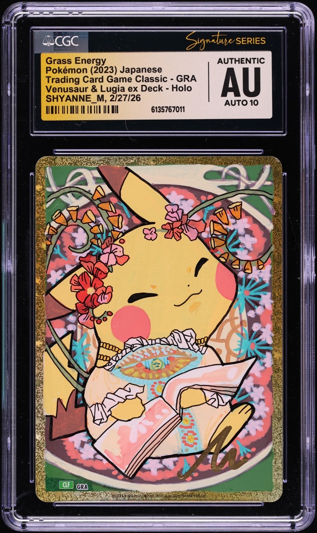 2023 Pokemon Japanese TCG Classic Collection Holo Grass Energy AUTO CGC Signature Series AUTH