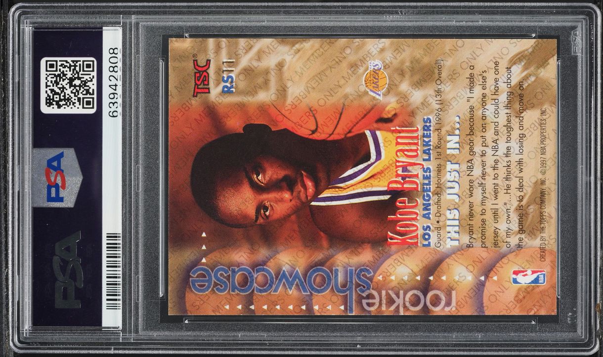 1996 Stadium Club Showcase Members Only Kobe Bryant ROOKIE #RS11 PSA 9 MINT