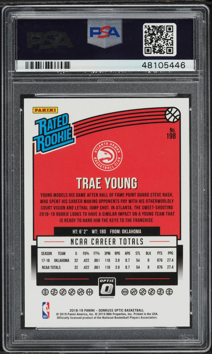 2018 Donruss Optic Trae Young ROOKIE #198 PSA 10 GEM MINT