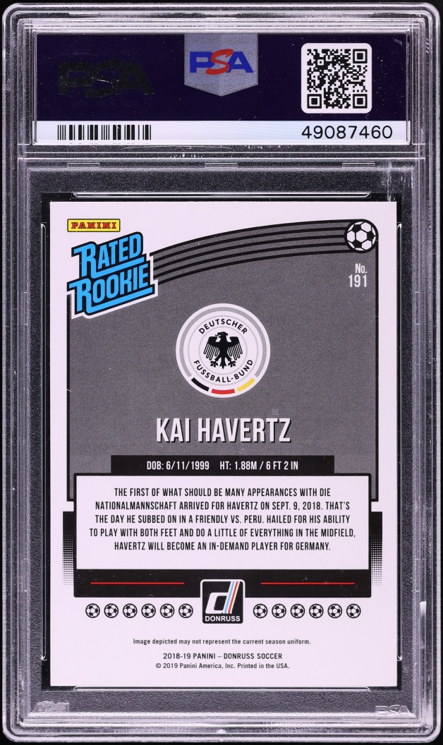 2018 Donruss Soccer Kai Havertz ROOKIE #191 PSA 9 MINT