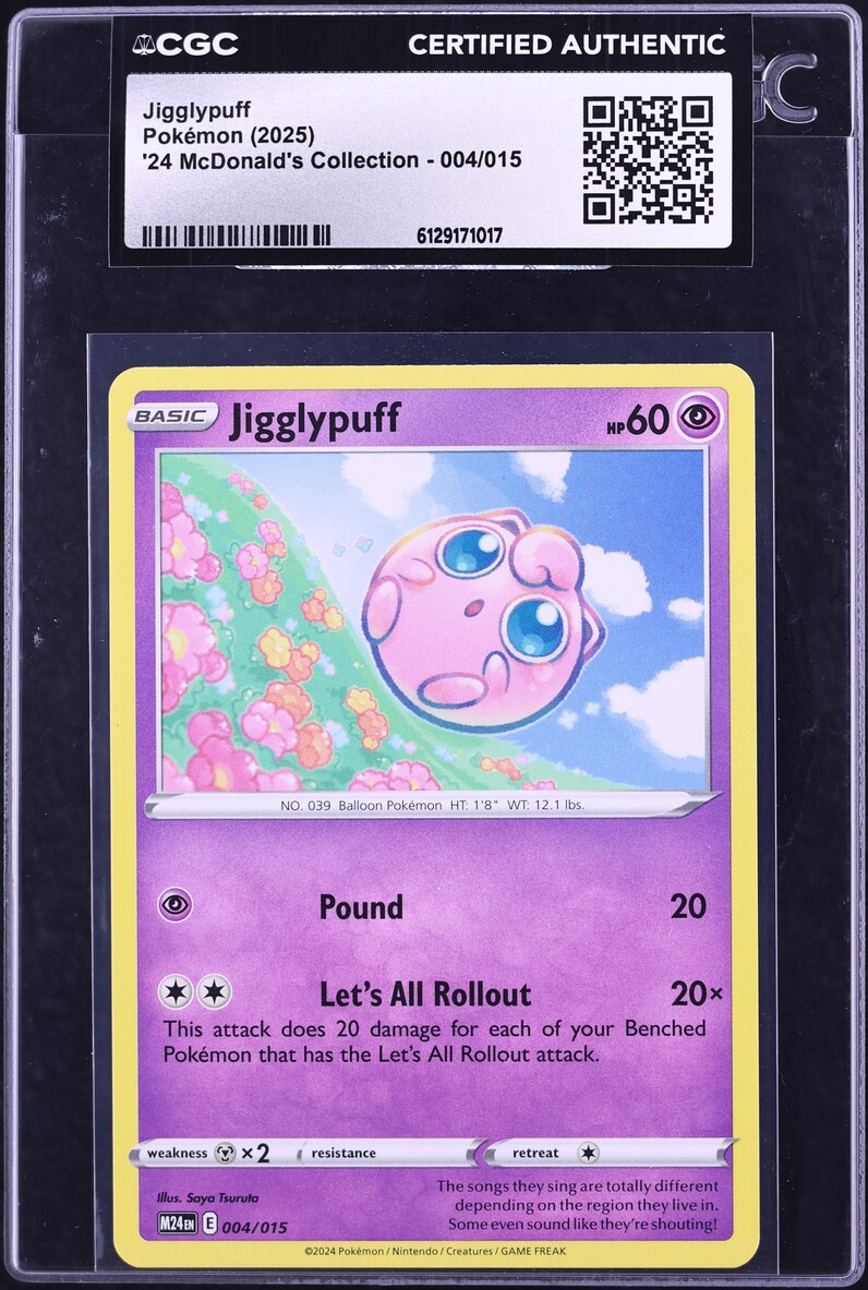 2025 Pokemon '24 McDonald's Collection Jigglypuff #004 CGC AUTH