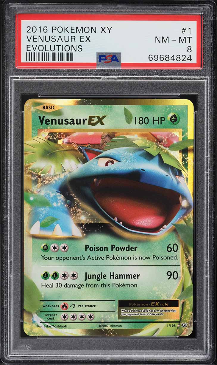 2016 Pokemon XY Evolutions Venusaur EX #1 PSA 8 NM-MT