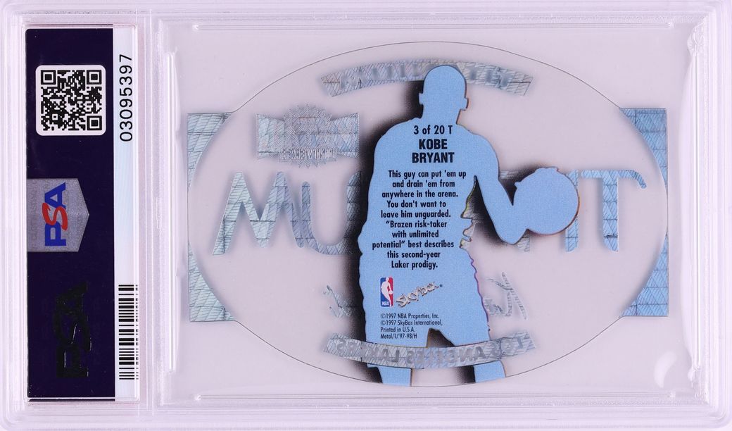 1997 Metal Universe Titanium Die-Cut Kobe Bryant #3 PSA 10 GEM MINT