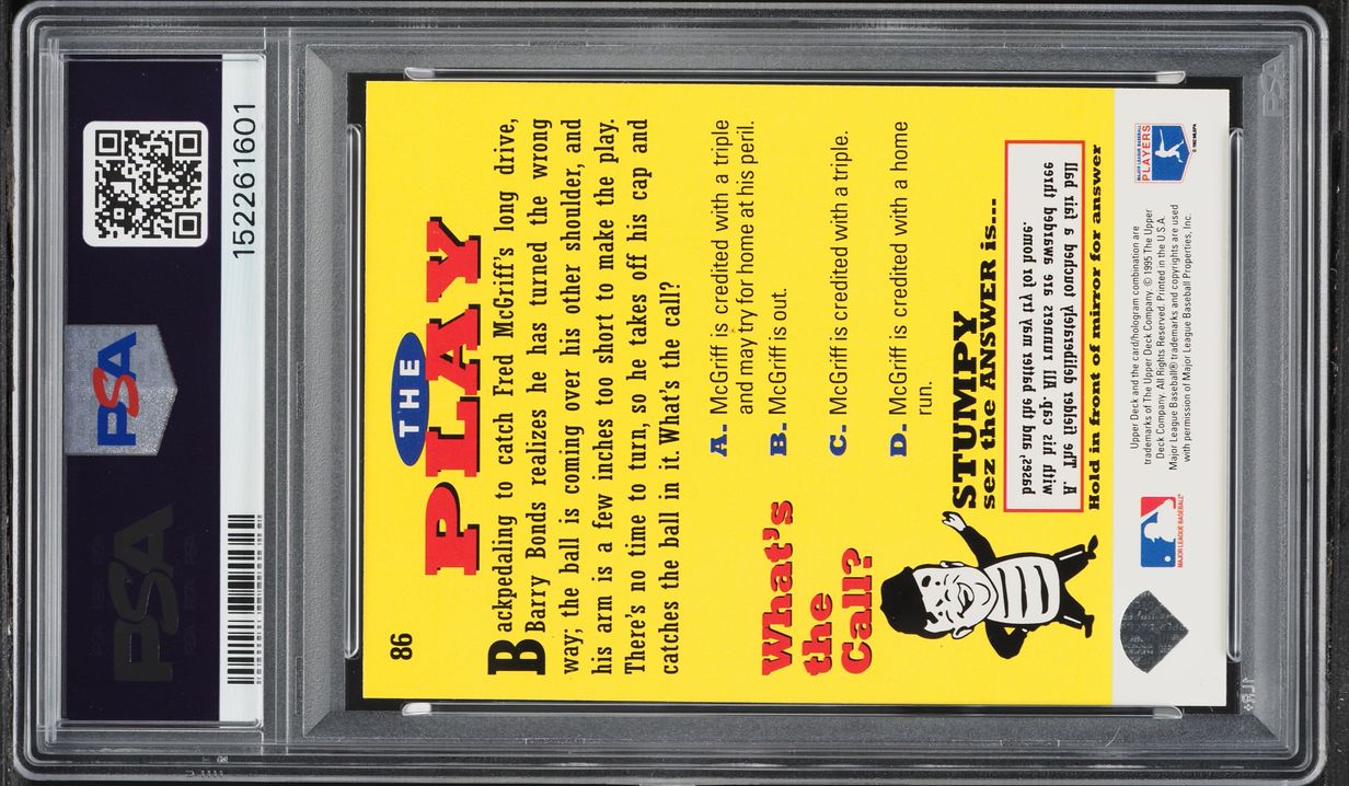 1995 Collector's Choice Barry Bonds #86 PSA 8 NM-MT