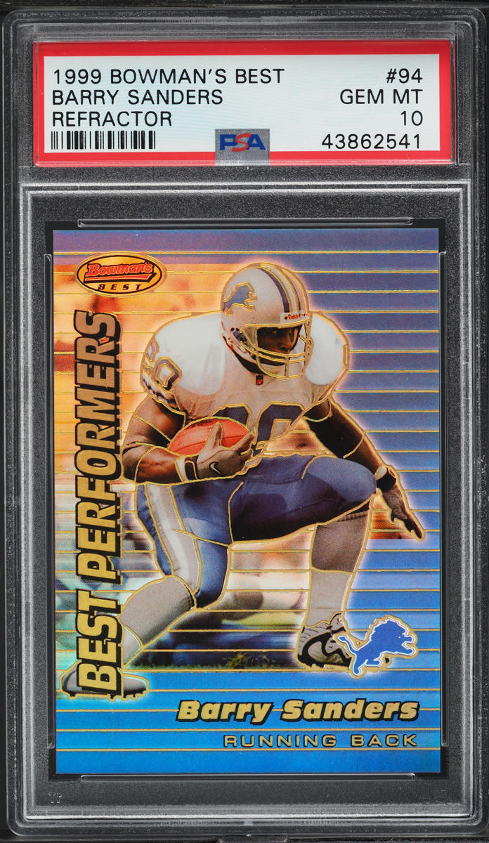 1999 Bowman's Best Refractor Barry Sanders /400 #94 PSA 10 GEM MINT