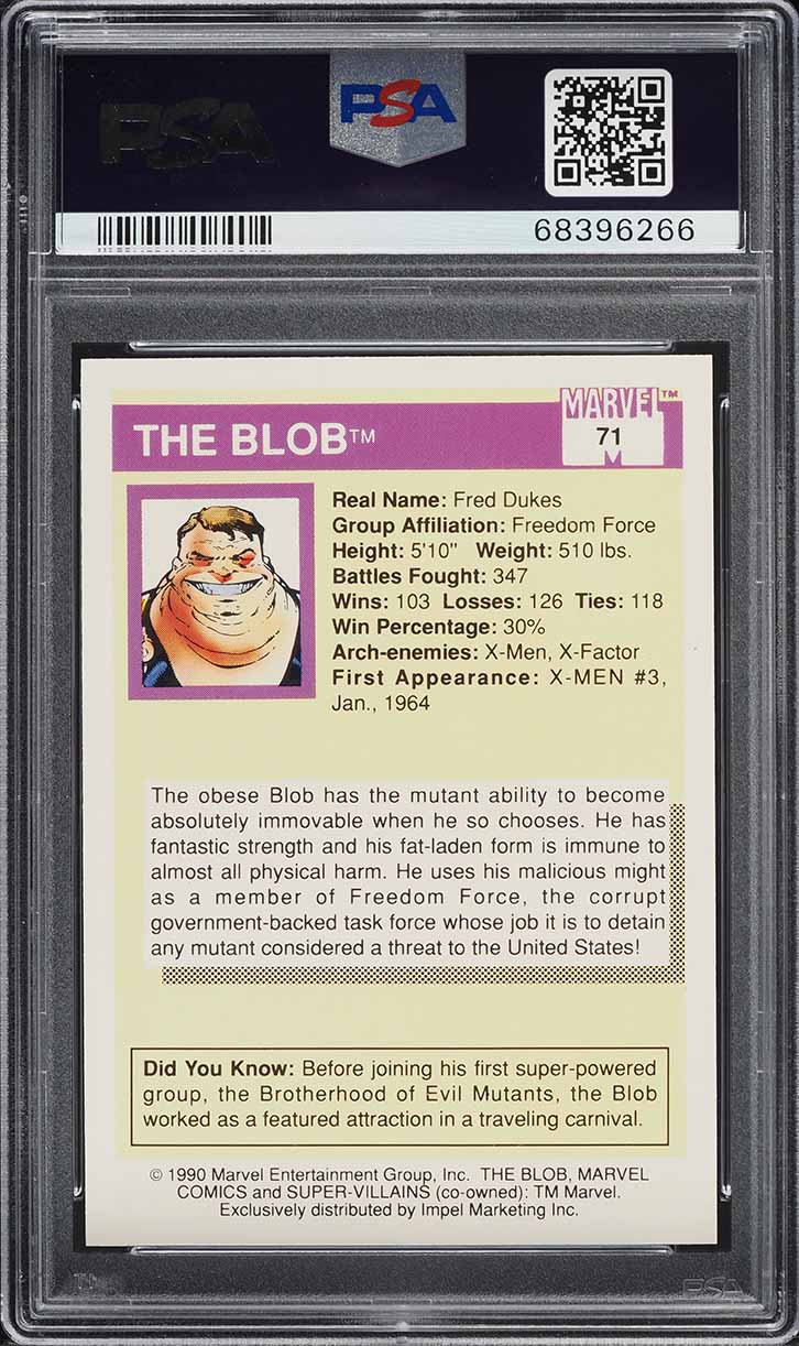 1990 Impel Marvel Universe Blob #71 PSA 9 MINT