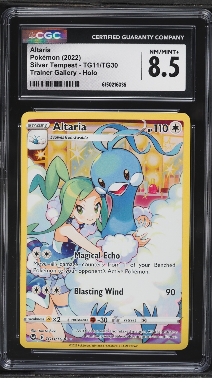 2022 Pokemon Sword & Shield Silver Tempest Full Art Altaria #TG11 CGC 8.5 NM-MT+