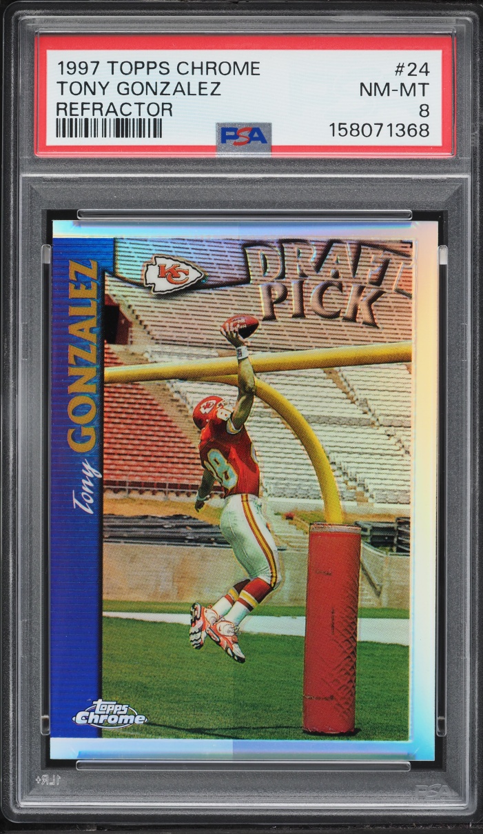 1997 Topps Chrome Refractor Tony Gonzalez ROOKIE #24 PSA 8 NM-MT