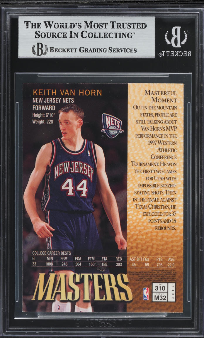 1997 Finest Basketball w/ Coating Keith Van Horn ROOKIE #310 BGS 9 MINT