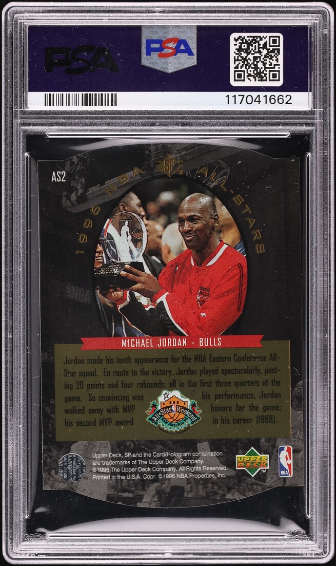 1995 SP All-Stars Gold Die-Cut Michael Jordan #AS2 PSA 10 GEM MINT - Photo 2