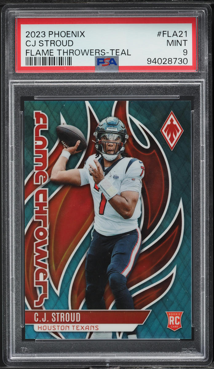 2023 Panini Phoenix Flame Throwers Teal C.J. Stroud ROOKIE /150 #FLA-21 PSA 9
