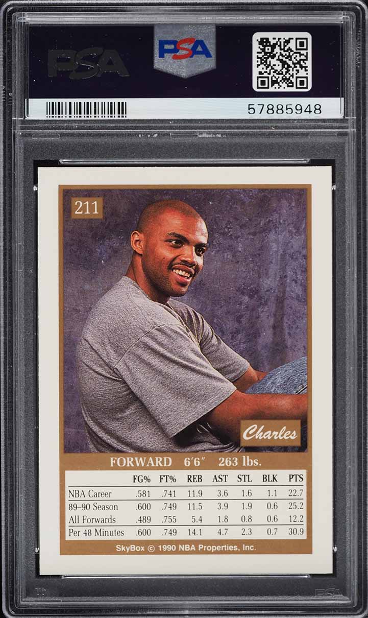 1990 Skybox Basketball Charles Barkley #211 PSA 8 NM-MT