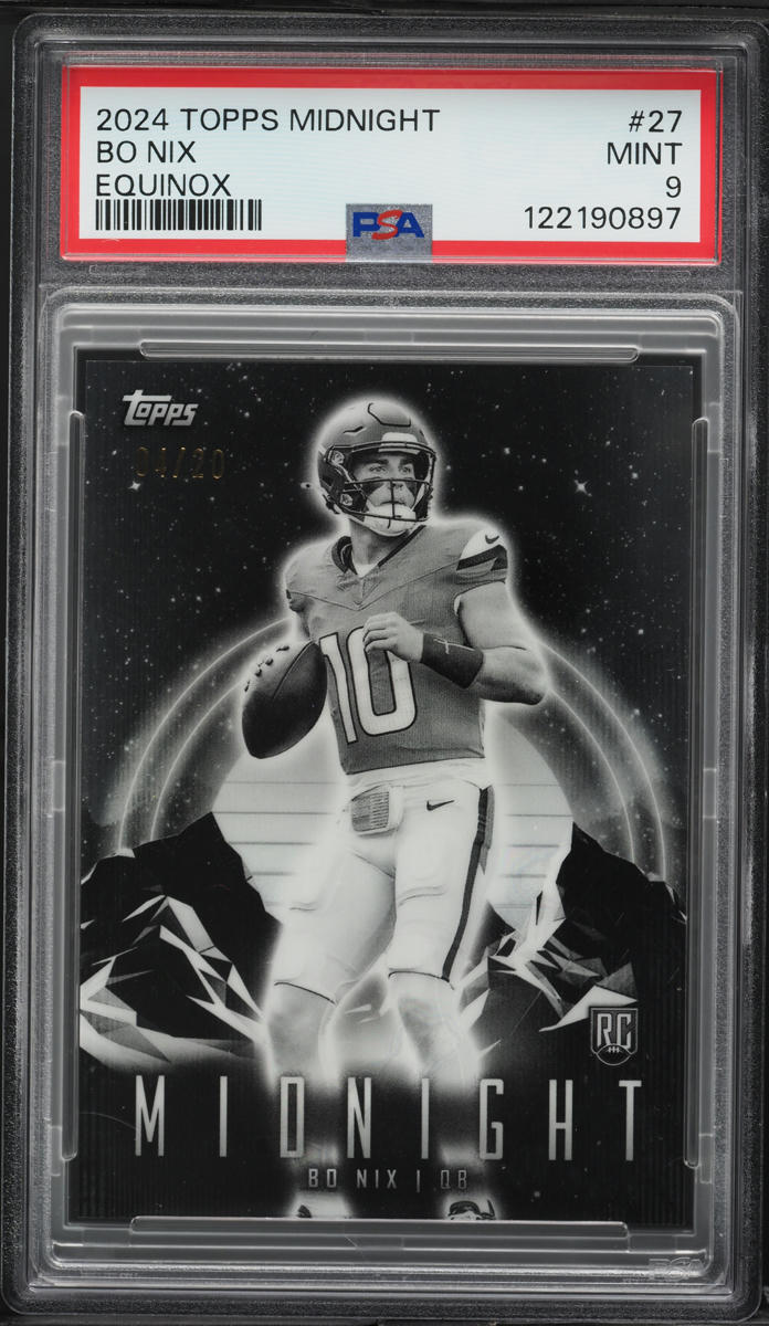 2024 Topps Midnight Equinox Bo Nix ROOKIE /20 #27 PSA 9 MINT