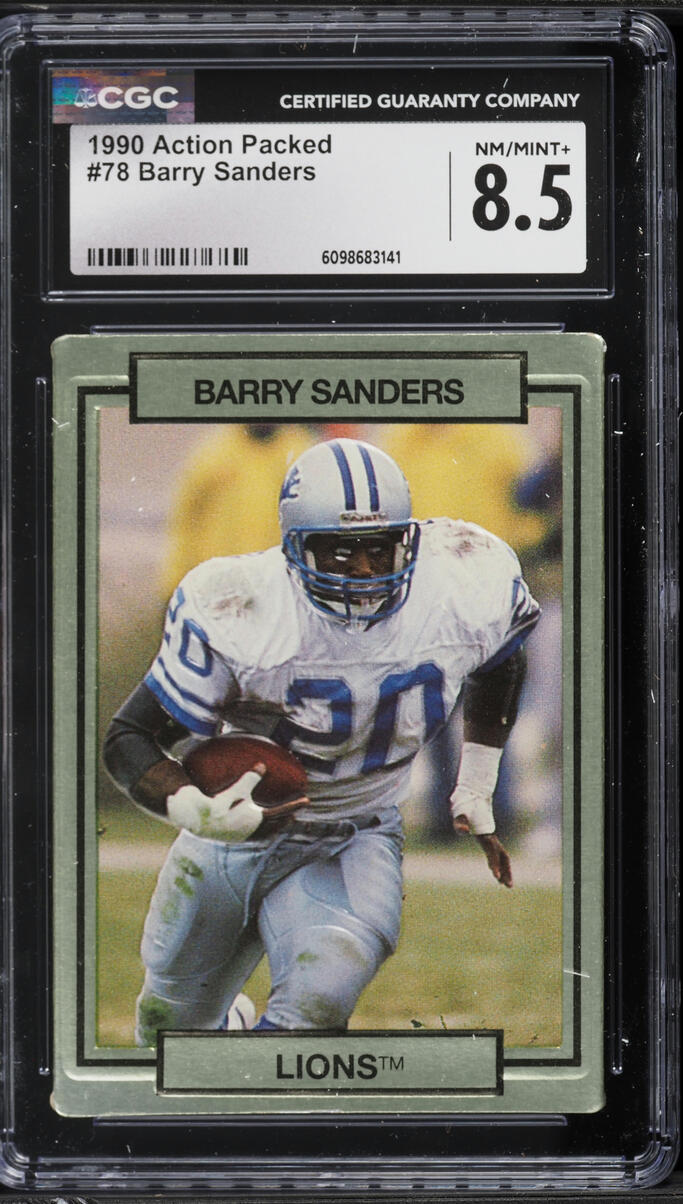 1990 Action Packed Barry Sanders #78 CGC 8.5 NM-MT+