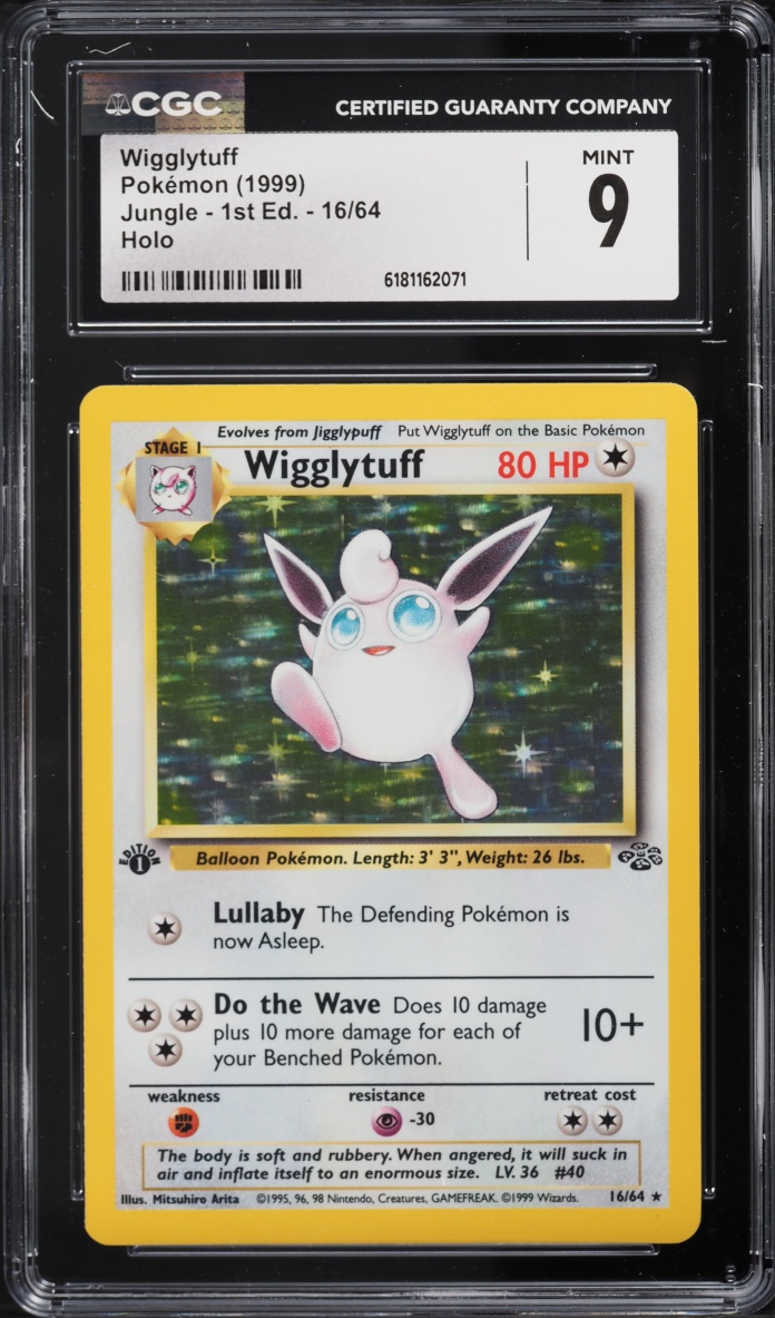 1999 Pokemon Jungle 1st Edition Holo Wigglytuff #16 CGC 9 MINT