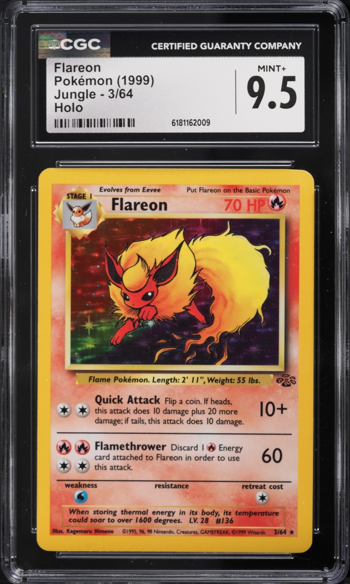 1999 Pokemon Jungle Holo Flareon #3 CGC 9.5 MINT+