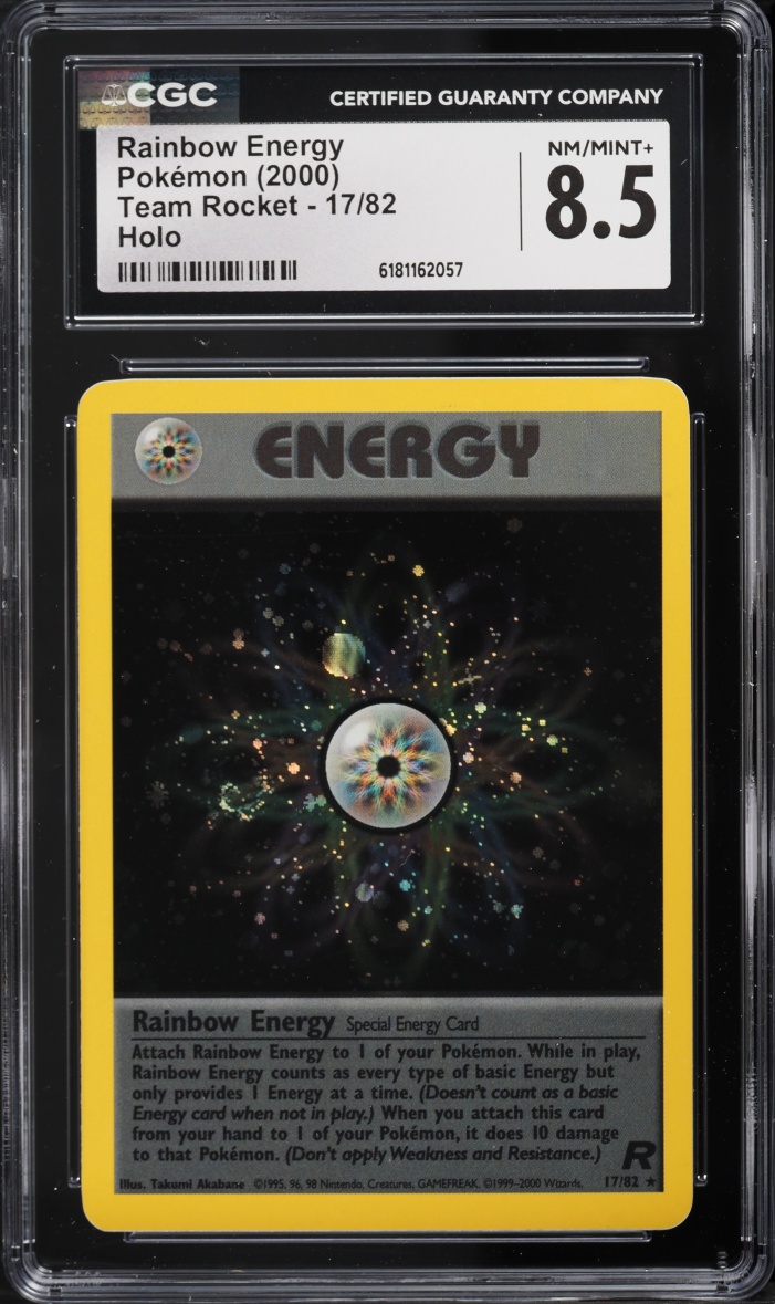 2000 Pokemon Team Rocket Holo Rainbow Energy #17 CGC 8.5 NM-MT+