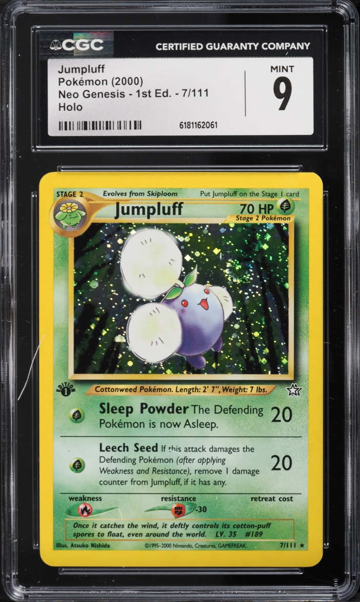 2000 Pokemon Neo Genesis 1st Edition Holo Jumpluff #7 CGC 9 MINT