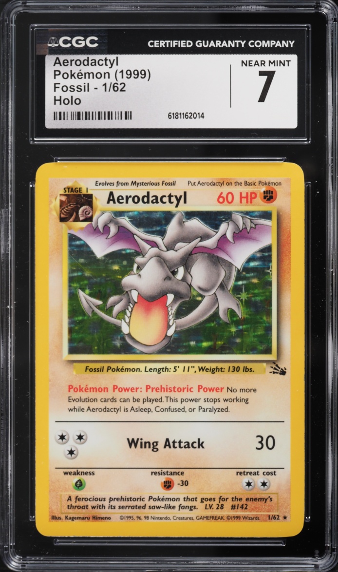 1999 Pokemon Fossil Holo Aerodactyl #1 CGC 7 NRMT