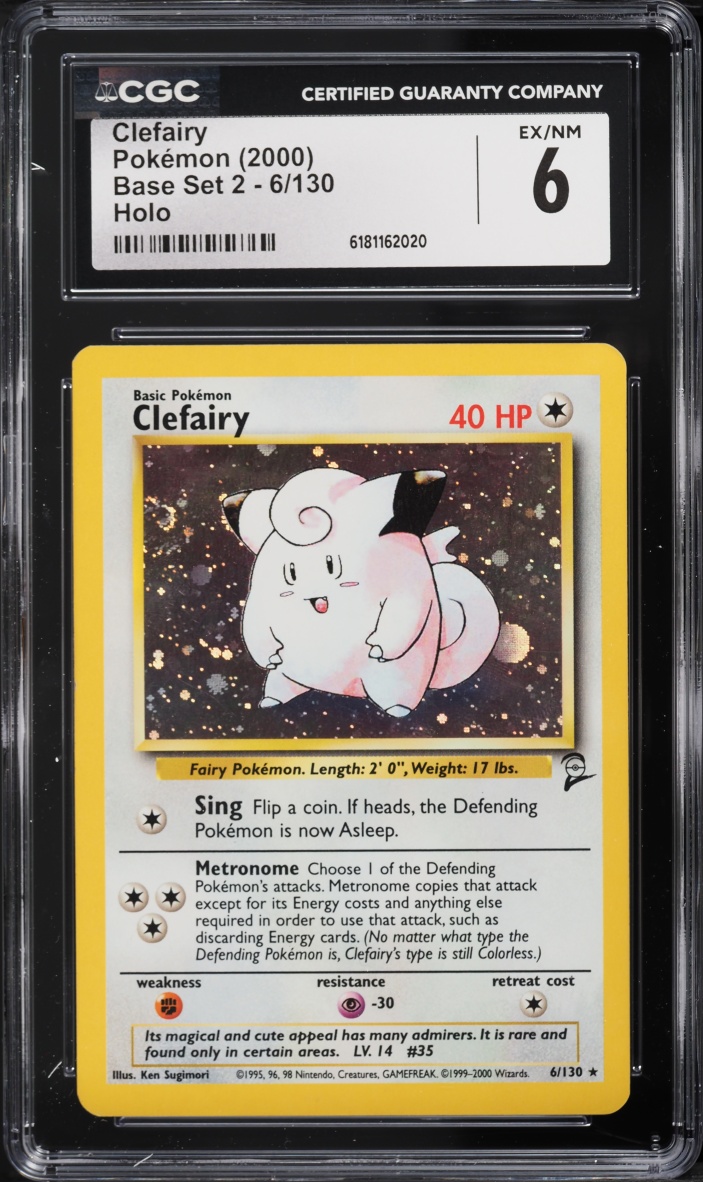 2000 Pokemon Base Set 2 Holo Clefairy #6 JSA CGC 6 EXMT