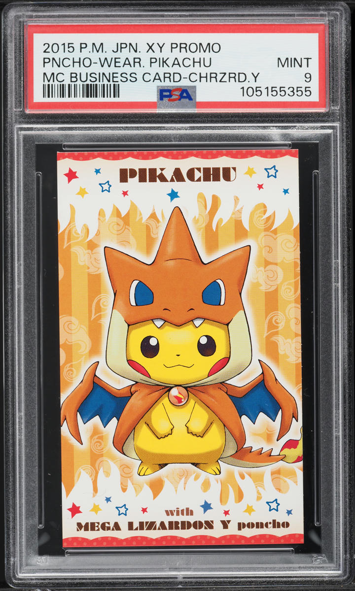 2015 Pokemon Japanese XY Promo MC Business Card Charizard Poncho Pikachu PSA 9