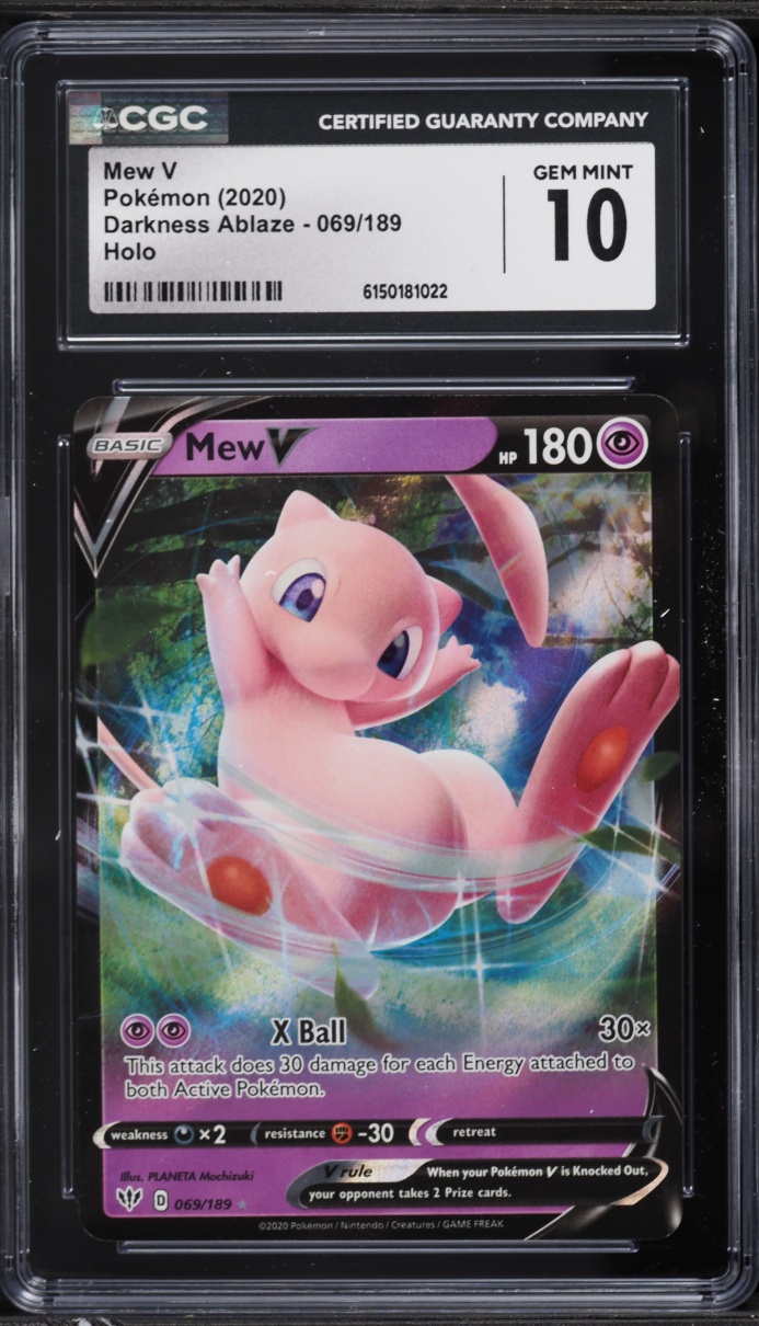 2020 Pokemon Sun & Moon Darkness Ablaze Holo Mew V #69 CGC 10 GEM MINT