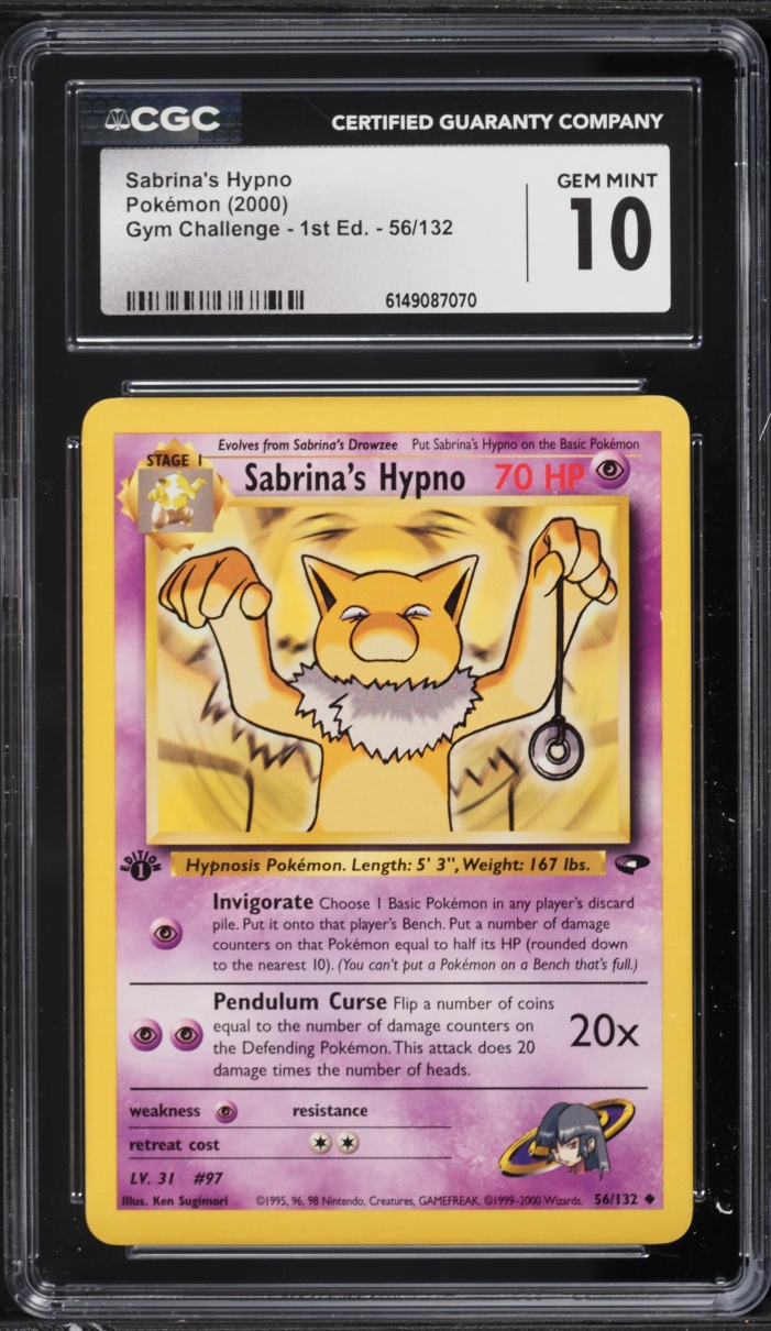 2000 Pokemon Gym Challenge 1st Edition Sabrina's Hypno #56 CGC 10 GEM MINT